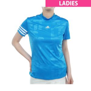 アディダス Adidas エンボスプリント 半袖モックネックシャツ