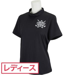 クアルトユナイテッド CUARTO UNITED ワンポイント ストレッチ モックネック半袖シャツ レディス｜gdoshop