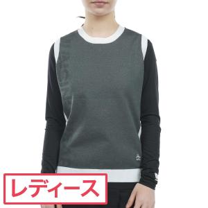 マンシングウェア Munsingwear 地柄ロゴジャカード サイドリブニットベスト レディス