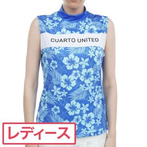 クアルトユナイテッド CUARTO UNITED ストレッチ ハイビスカス柄ノースリーブシャツ レディス｜gdoshop