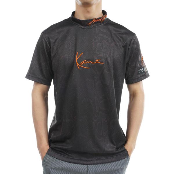 カールカナイゴルフ KARL KANI GOLF ドライパイソン総柄カラー ハイネック半袖Tシャツ