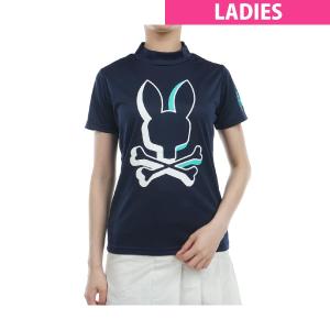 サイコバニー PSYCHO BUNNY NEON BUNNY モックネック半袖Tシャツ レディス｜gdoshop