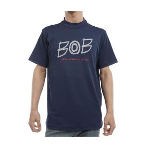 ボブ BOB SPORTS LINE ストレッチ フロッキーロゴプリント モックネック半袖シャツ｜gdoshop