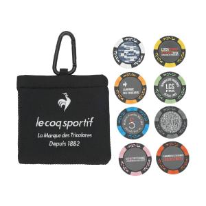 ルコックスポルティフ ゴルフ Le coq sportif GOLF カジノ風デザイン 収納ポーチ付きマーカー 8個セット