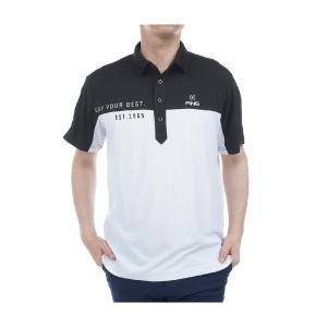 近年モデル　美品　⛳️PGG　ピージージー⛳️　メンズ半袖ポロシャツ　総柄　L PING（ピン） セール♪ ピンゴルフ メンズ 総柄プリント 半袖