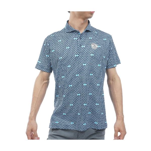 アンパスィ and per se ストレッチ COOL is COOL プリンテッド半袖ポロシャツ