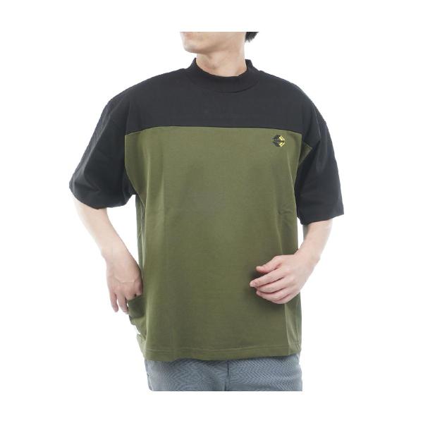 アッソブゴルフ AS2OV GOLF ブロック モックネック半袖Tシャツ