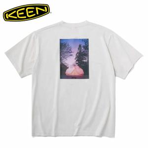 キーン KEEN ユニセックス 半袖Tシャツ ハーベスト キャンプ フォト ティー HARVEST CAMP PHOTO TEE WHITECAP KEE1029306｜geak