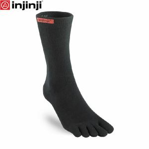 injinji インジンジ スポーツオリジナルウェイトクルー ブラック（BK） 5本指ソックス 靴下 スポーツ ジム 052270 INJ052270BK｜geak