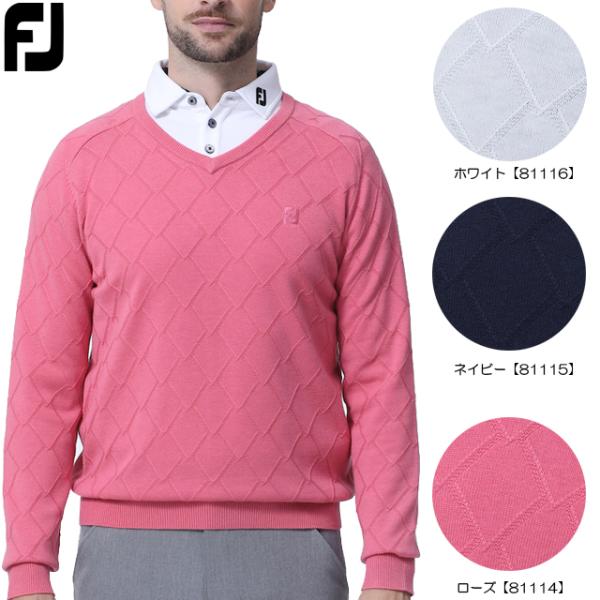 【50%OFF半額】【送料無料】 FOOTJOY フットジョイ ケーブルアーガイルVネックセーター ...