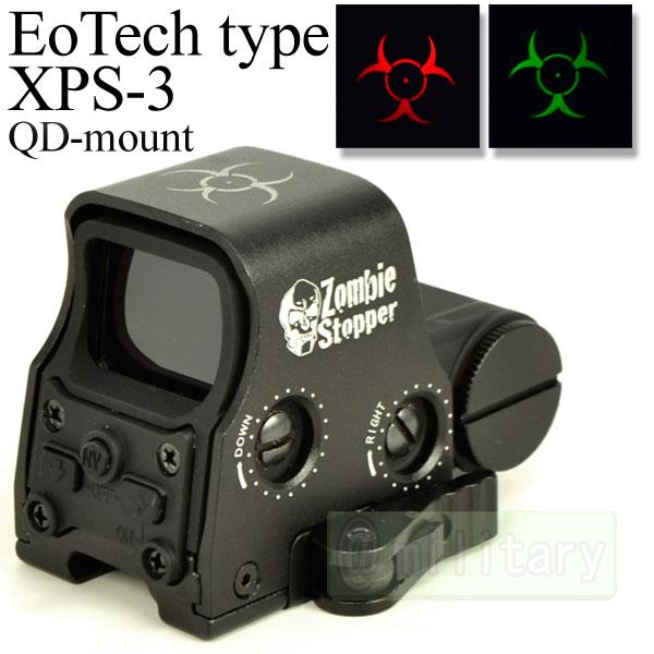 ＥｏＴｅｃｈ タイプ　XPS-3 QDマウント付　ホロサイト Zombie Stopper BK