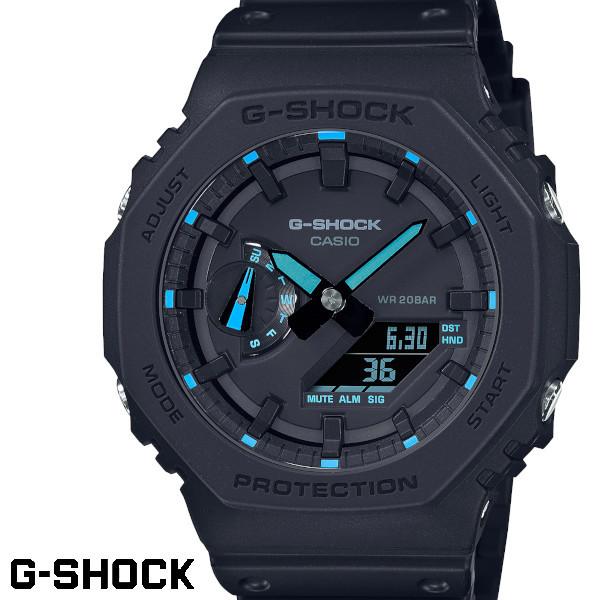 CASIO G-SHOCK ジーショック メンズ 腕時計 GA-2100-1A2 ブラック ブルー ...