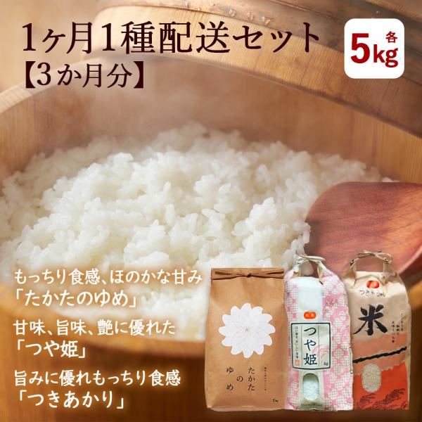 令和5年産 ブランド米 食べ比べセット たかたのゆめ 5kg つきあかり つや姫 5kg 1ヶ月1種...