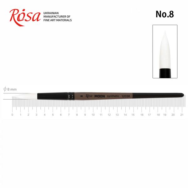 ROSA ローサ 絵筆 丸形 アクリル筆 油絵筆 ブラシ 塗装筆 Moon1203R 8号