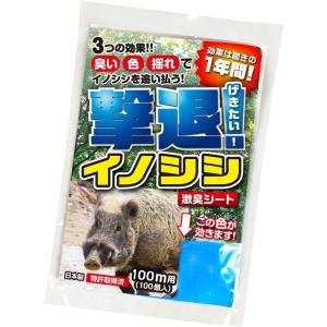 撃退イノシシ 100m用 100個入 イノシシ対策 激辛臭が約２倍の強力タイプ 効果は驚きの１年間！ イノシシ 忌避剤｜gekitai-factory