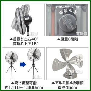 タイカツ 三脚型 工場扇 HX-450A アル...の詳細画像1