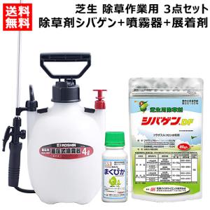 除草剤 シバゲン 工進 噴霧器 4L HS-401E 展着剤まくぴか100ml 芝生 除草作業用 3点セット｜gekitaitai