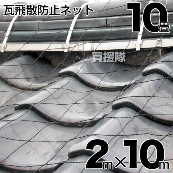 屋根瓦飛散防止用ネット 10畳 2mx10m