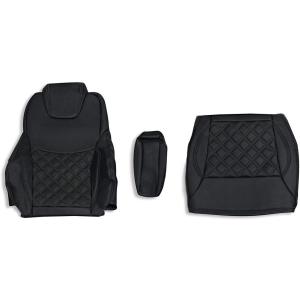 シートカバー UD クオン 新型 運転席 キルト ブラックステッチ