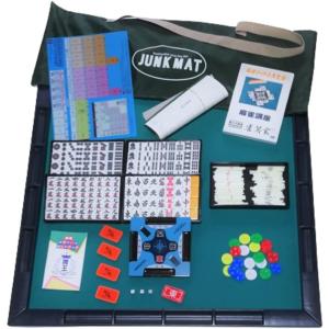 新品（特大サイコロ16mm付）麻雀牌・マットのセット・コンパス・ハヤハヤ付 新品】麻雀セット ジャンクマットさんご牌セット コンパス