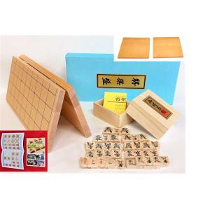 【新品】（当店オリジナル・駒台・入門書付）6号折将棋盤と優良押し駒　　将棋セット