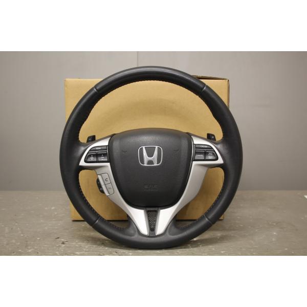 オデッセイ アブソルート (RB3) 純正 ステアリングホイール パドルシフト 本革 スイッチ レザ...