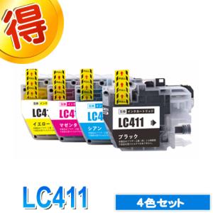 LC411 ブラザー プリンターインク ４色セット brother 互換インク  DCP-J526N DCP-J914N DCP-J926N DCP-J1800N MFC-J739DN MFC-J904N MFC-J739D｜gekiyasuhiroba