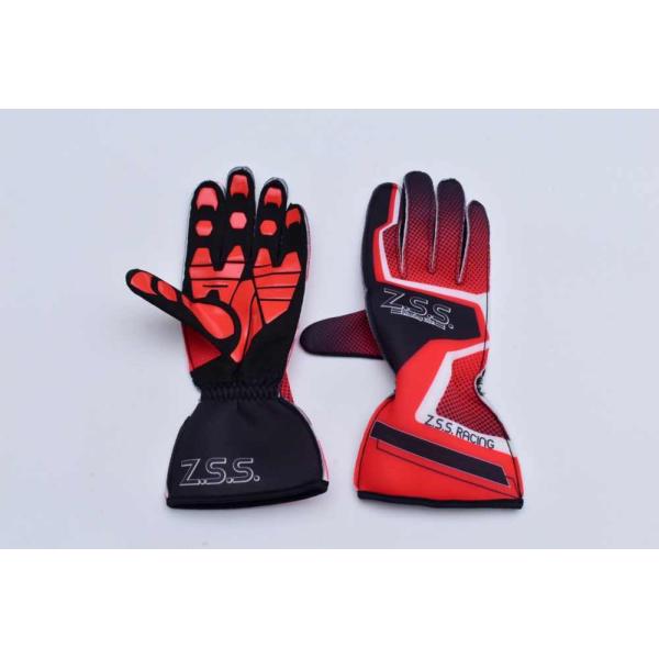 Z.S.S. レーシンググローブ Gloves 成人用 XLサイズ ブラック×レッド レース カート...