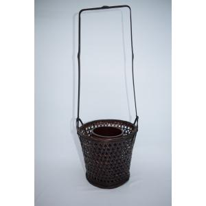 茶道具 籠花入 篭花入 置用 耳付透編 伊藤賢一郎作 茶道 : 茶道具