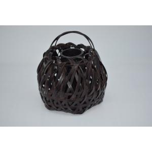 茶道具 籠花入 篭花入 置用 耳付透編 伊藤賢一郎作 茶道 : 茶道具