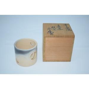茶道具 蓋置 雲華焼 宝珠透かし 山崎宗元作 雲華焼き 宝珠透 茶道