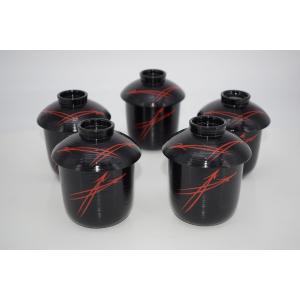 茶道具 懐石道具 会席道具 四つ椀 黒真塗 小丸椀 飯椀 汁椀 木製 5客