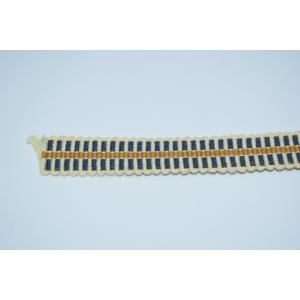 真田紐 4分巾（12mm） 白耳 茶筋 綿 平織 10cm単位で切り売りします t 32-3208 注）画像は見本です。