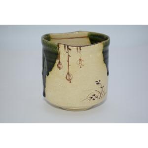 茶道具 抹茶茶碗 織部焼 佐々木晨二作 瑞光窯 鉄絵柄 2種類より選択