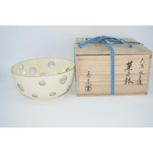 茶道具 菓子器 干菓子器 一閑塗り 輪花盆 輪華盆 老松 安本表雲斎作 一