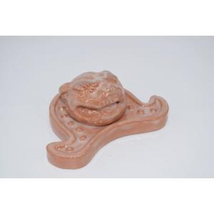 茶道具 菓子器 干菓子器 干菓子盆 四方盆 一閑張 謡本張 鶴亀 川瀬表完