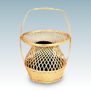 花入 玄々斎好 鉈鞘 籠 篭 長尾 宗湖 作 花瓶 茶道 08-7401 : 月香園