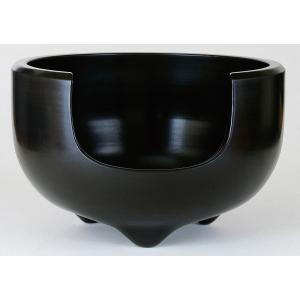 茶道具 風炉 黒陶 紅鉢風炉 乳足 蒲池窯 伊東征隆 作 桐箱入 : 茶道具