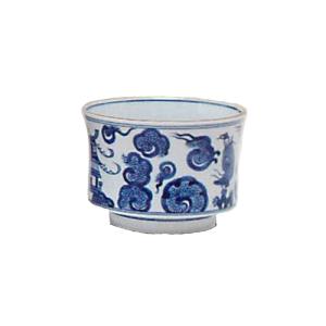 火入 染付羅漢四方 景徳鎮 王懐英作 煙草 莨 火入れ 茶道 茶道具 : 和