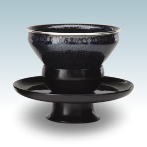 茶道具 抹茶茶碗 油滴天目 覆輪本銀 田中万祥作 茶道 : 茶道具いまや