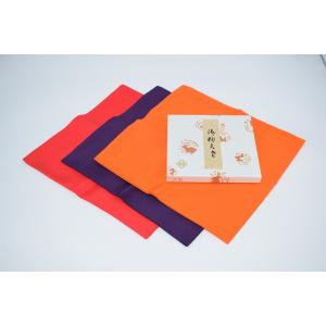 茶道具 帛紗 無地帛紗 正絹 赤 朱 紫 平安翔苑 化粧箱 : 新古茶道具