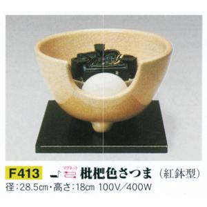 茶道具 電熱式 切掛風炉・釜 ヤマキ製 唐銅 鬼面風炉電気炭セット 表流