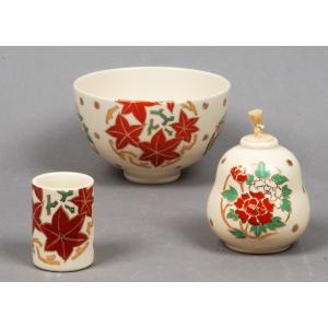 茶道具 茶箱 利休茶箱 春慶塗り 聡春作 三点セット付き 飛騨高山製