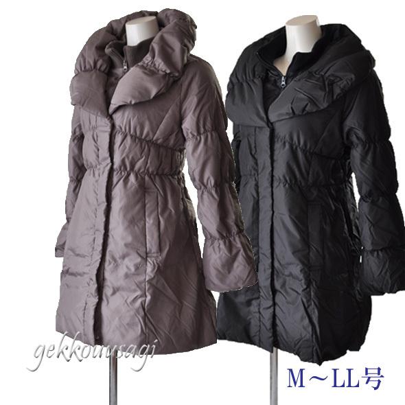 Ｍ/Ｌ ダウンコート ショールカラー リブ襟 大きめ 大人カジュアル レディース ママ ミセス 母 ...