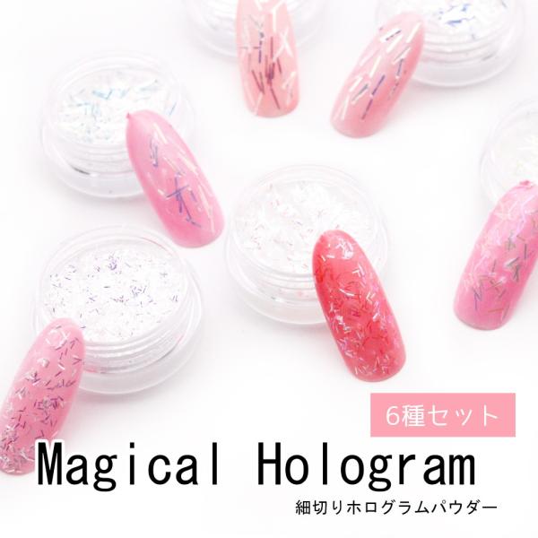 細切りホログラム 6種セット ネイルアート UVレジン オーロラカラー マジカルカラー