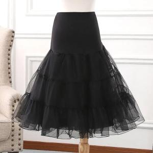 ロング丈パニエ 着丈60cm ワイヤーなし 長...の詳細画像3