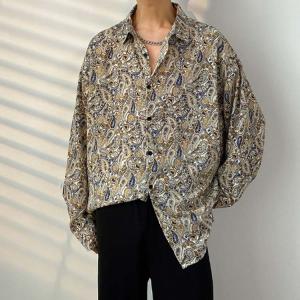 アロハシャツ メンズ 長袖 総柄シャツ カジュ...の詳細画像3