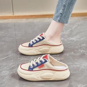 かかとなし スニーカー サンダル 厚底 メッシ...の詳細画像2