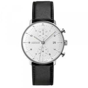 ユンハンス JUNGHANS マックスビル クロノスコープ 027 4800 00 シルバー文字盤 新品 腕時計 メンズ｜gem-castle-yukizaki