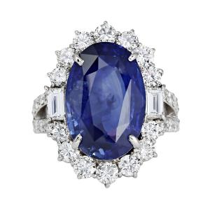 プラチナ900 サファイア ダイヤモンド リング